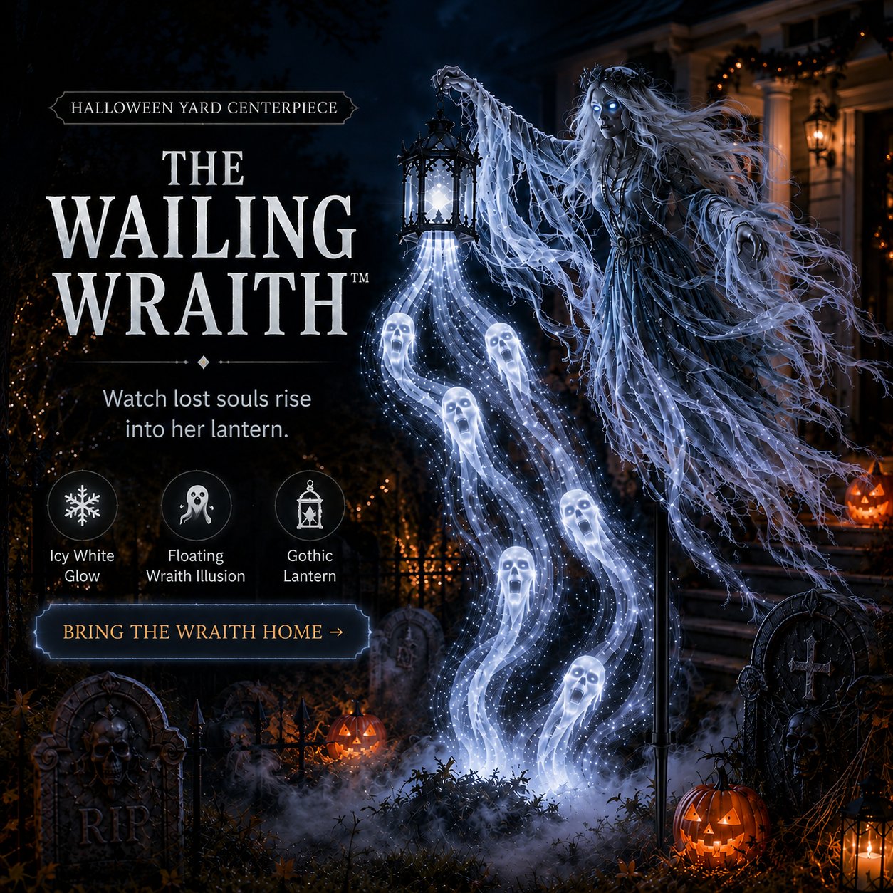 The Wailing Wraith Soul Harvester Halloween yard decoration