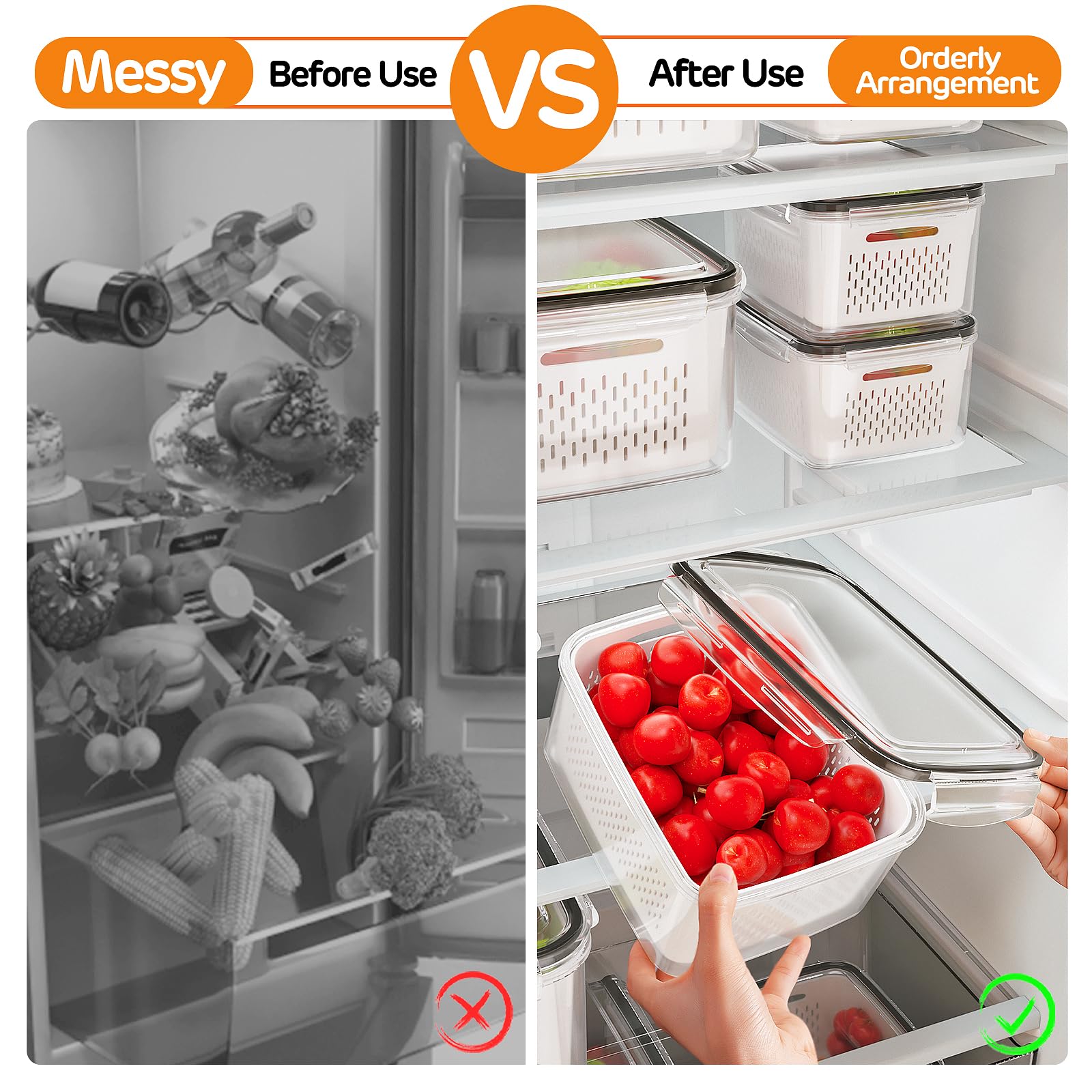 Stackable produce containers save fridge space