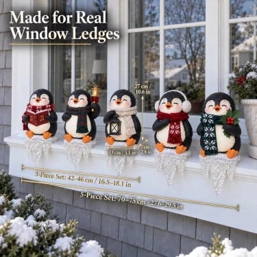 Lighted Penguin Window Ledge Size Guide