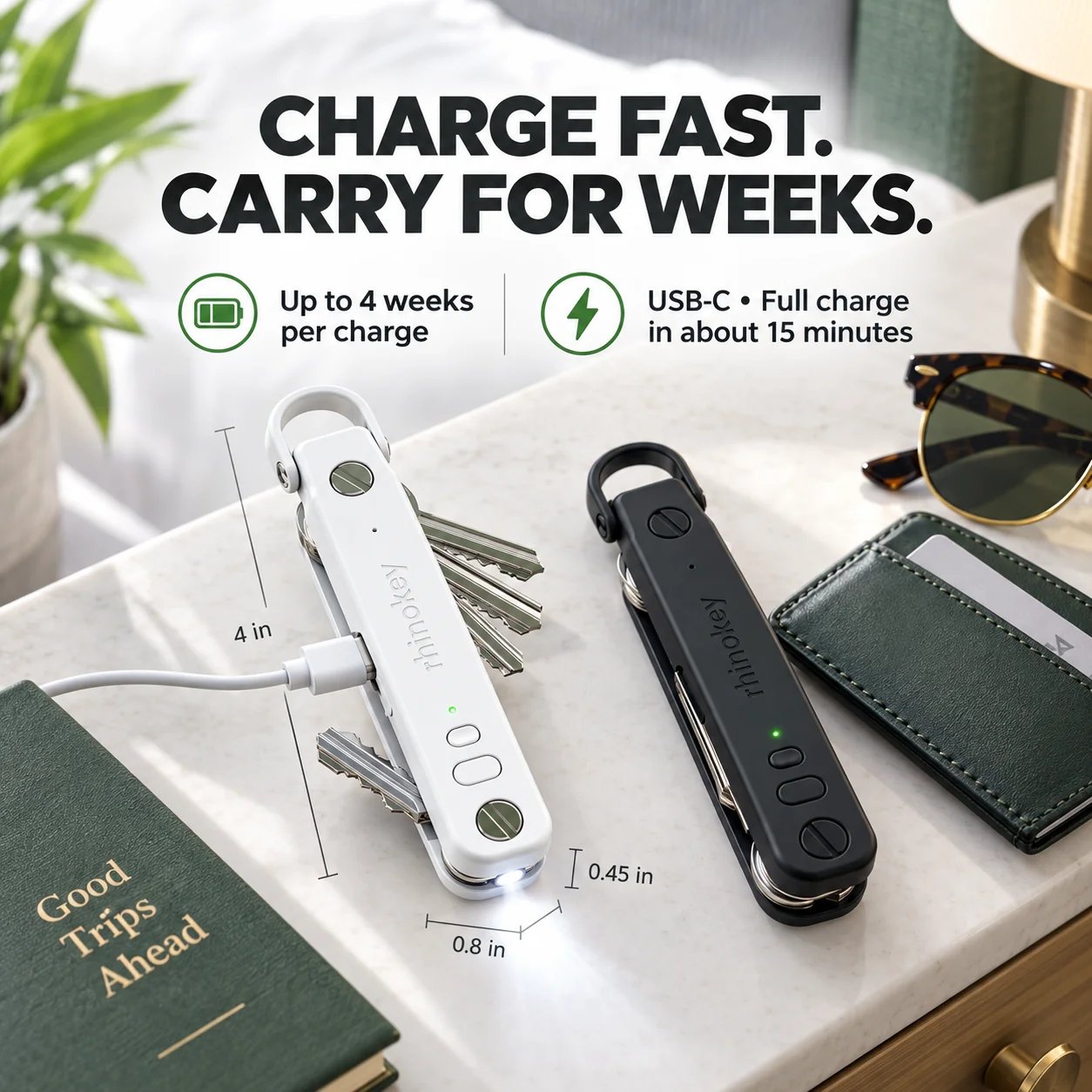 USB C charging and smart key organizer dimensions