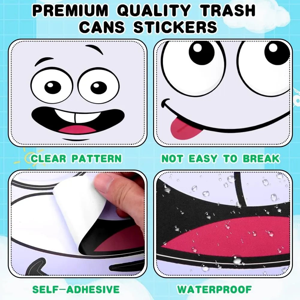 Durable trash can decal sticker