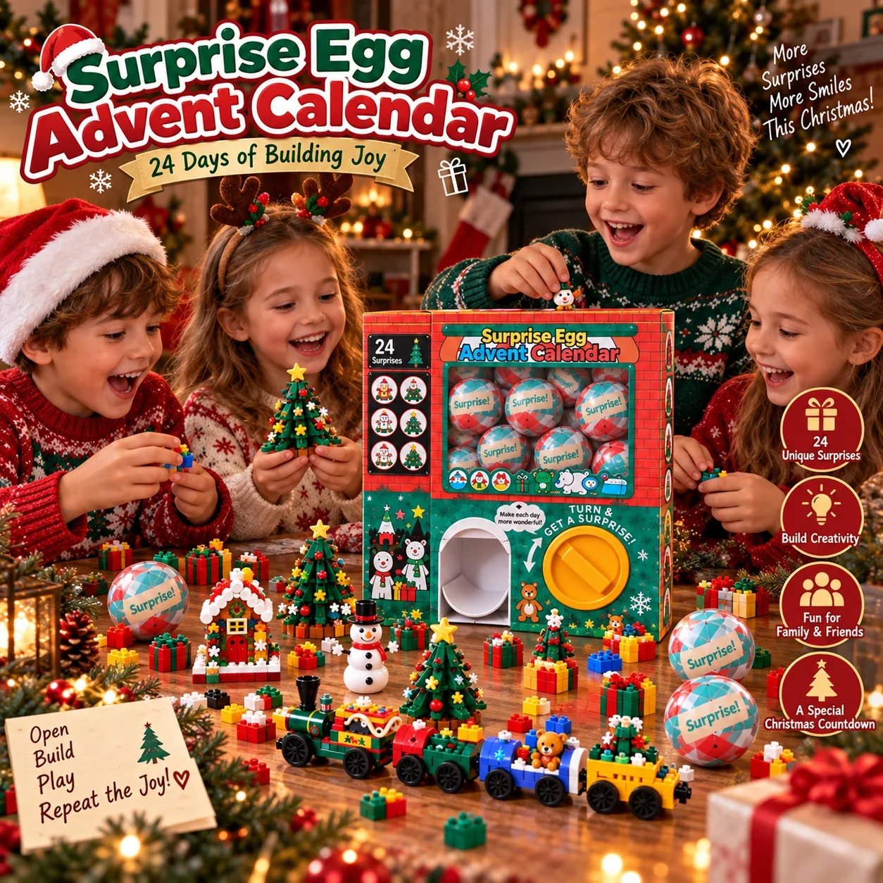 Children enjoying the Surprise Egg Advent Calendar together