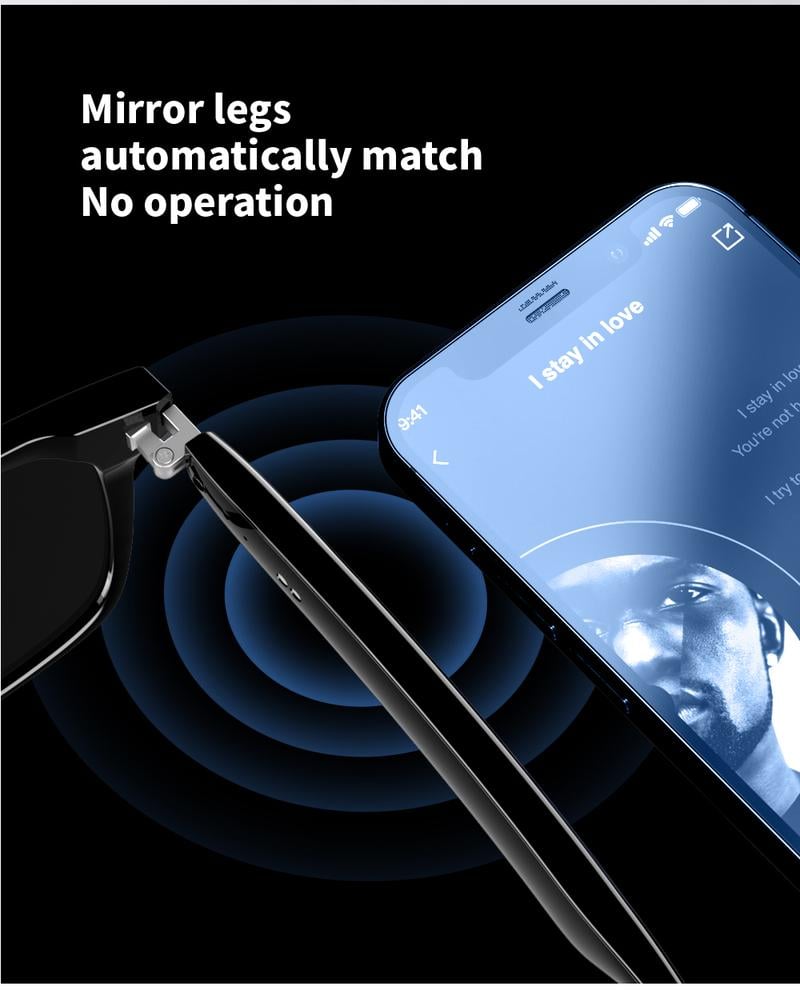 Product Introduction of E13 Smart Glasses UV Protection Anti-Blue Light , Bluetooth Compatible for Men & Women , Multifunctional Wireless Glass 26