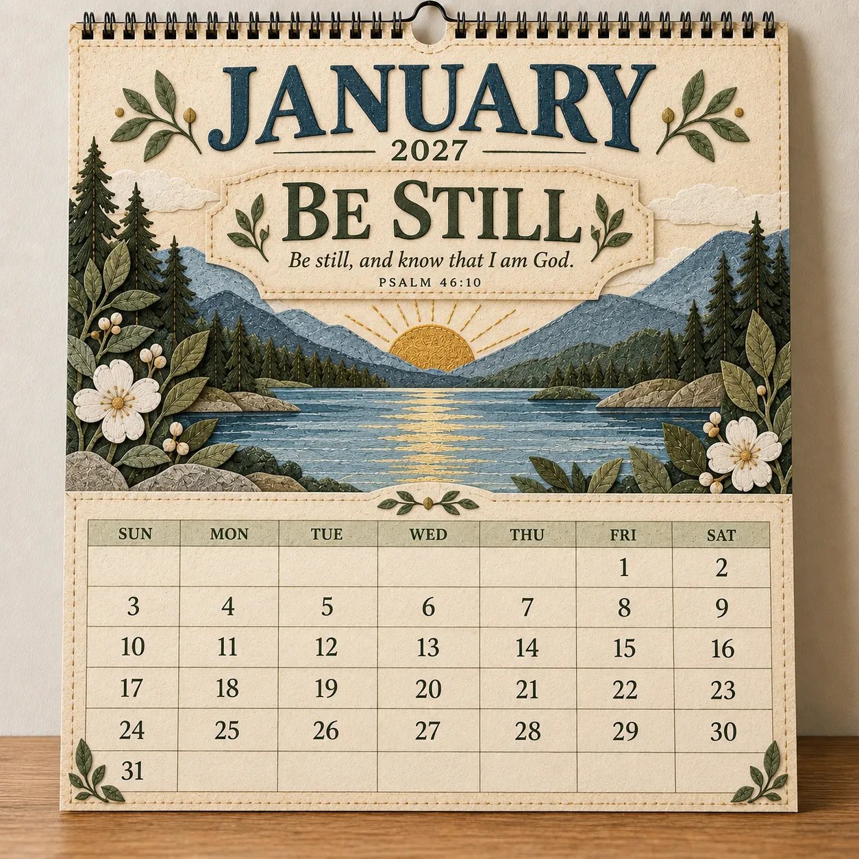 January 2027 Be Still Psalm 46:10