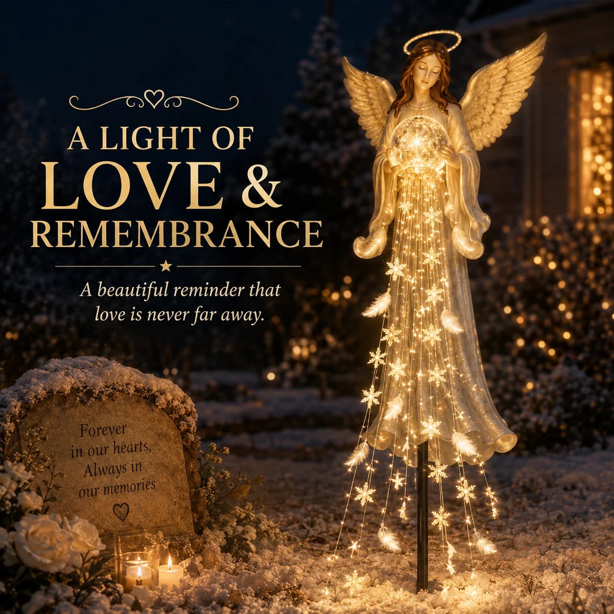 Solar panel and Angel Blessing Fountain outdoor light