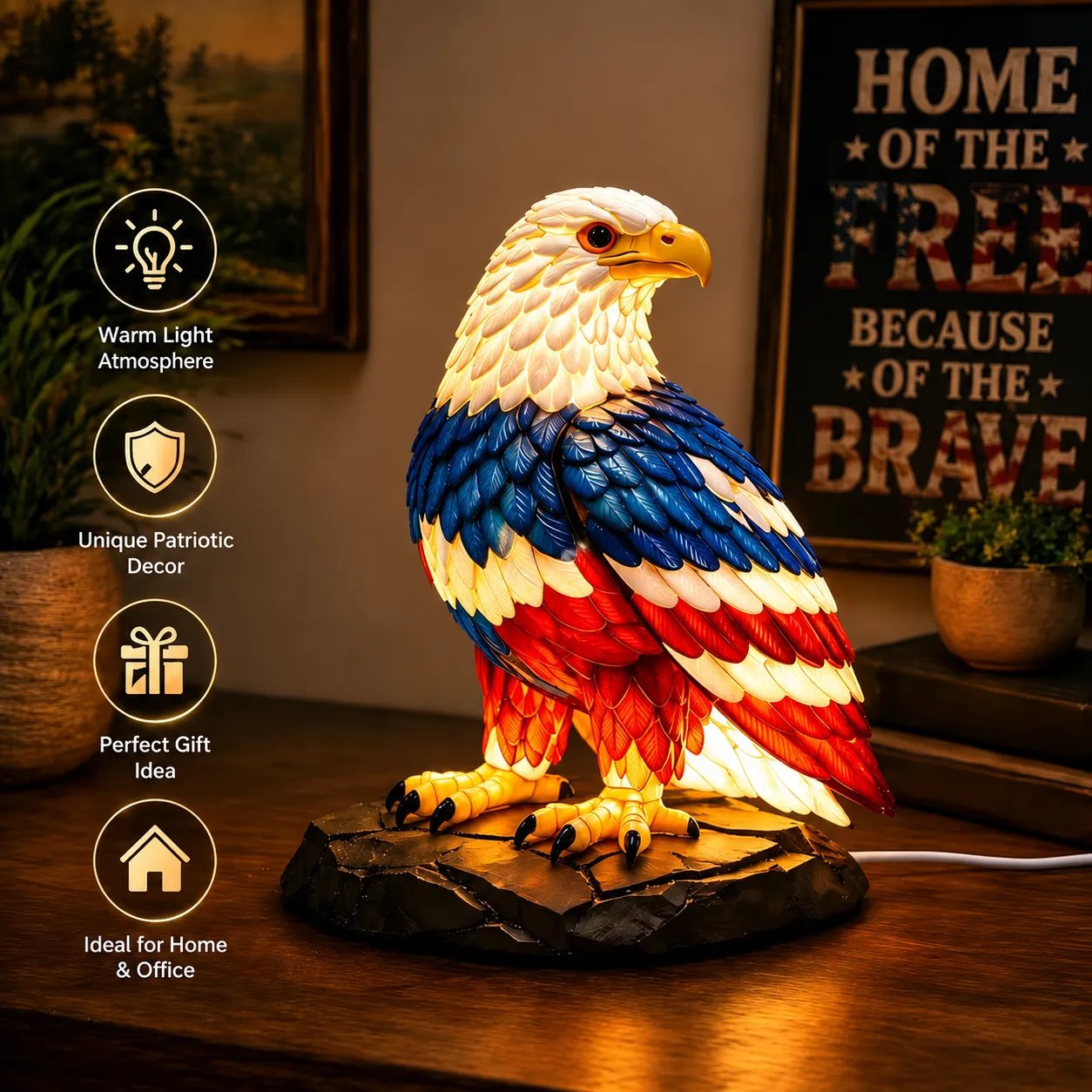 U.S. 250th eagle lamp gift display