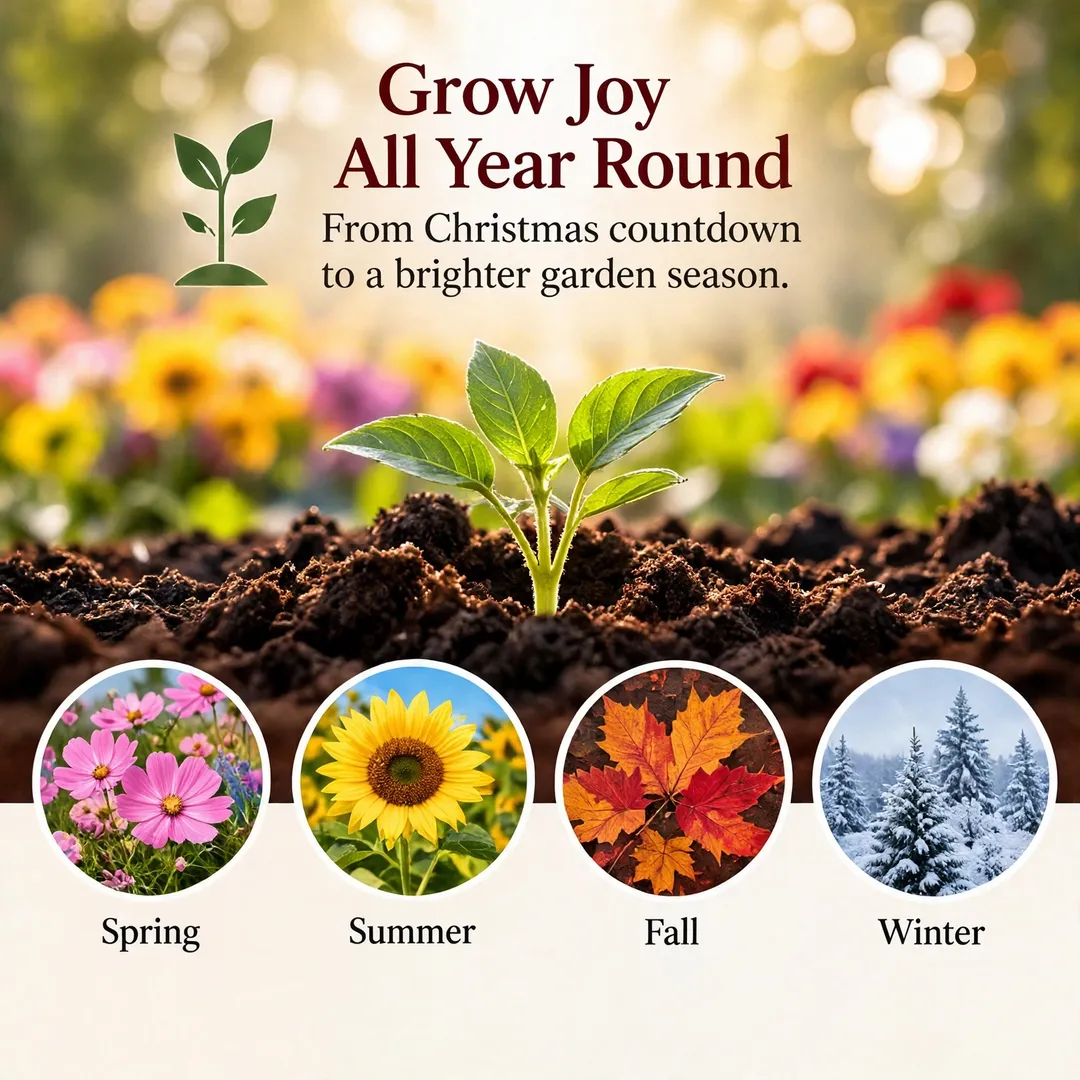 Illustration of a seedling and seasonal garden inspiration
