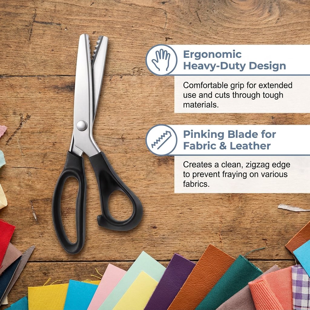 Comfortable zig zag scissors for fabric cutting