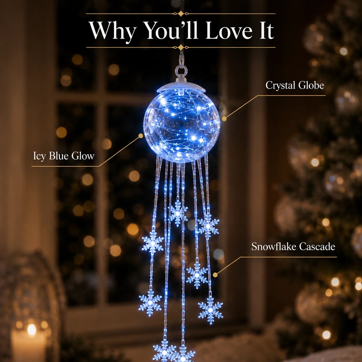Icy Glow Hanging Ornament winter wonderland atmosphere