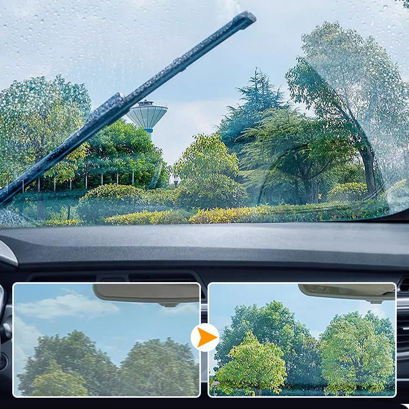 Removing oil film and water spots from car windows