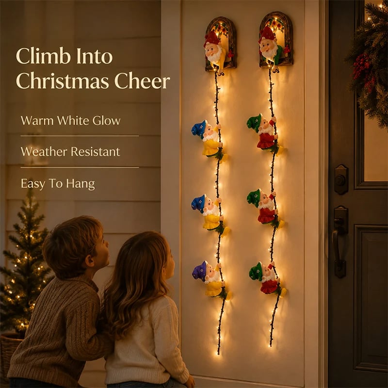 Red green and yellow Christmas gnome light variations