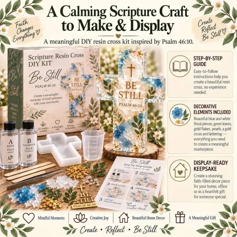Scripture Resin Cross complete DIY kit
