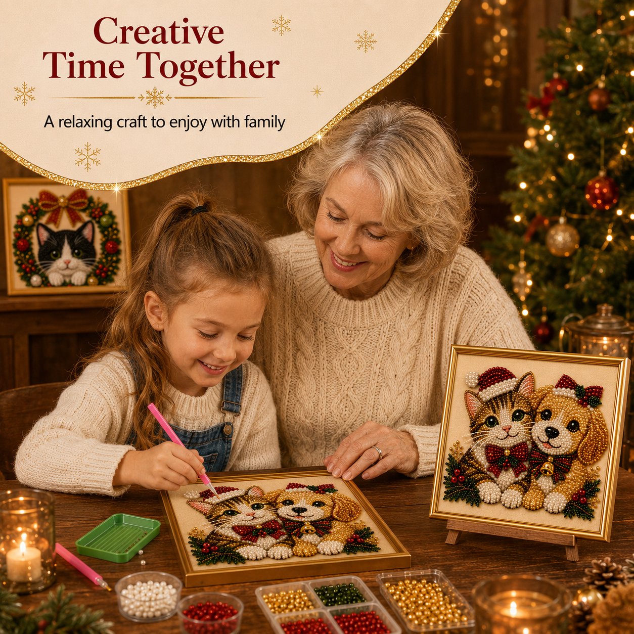 Five sweet festive dog and cat layouts