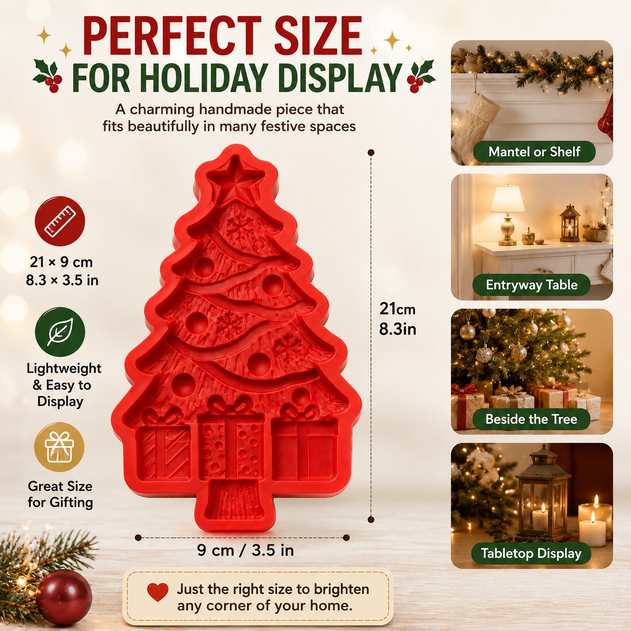 DIY Christmas tree casting mold craft and painted holiday decoration