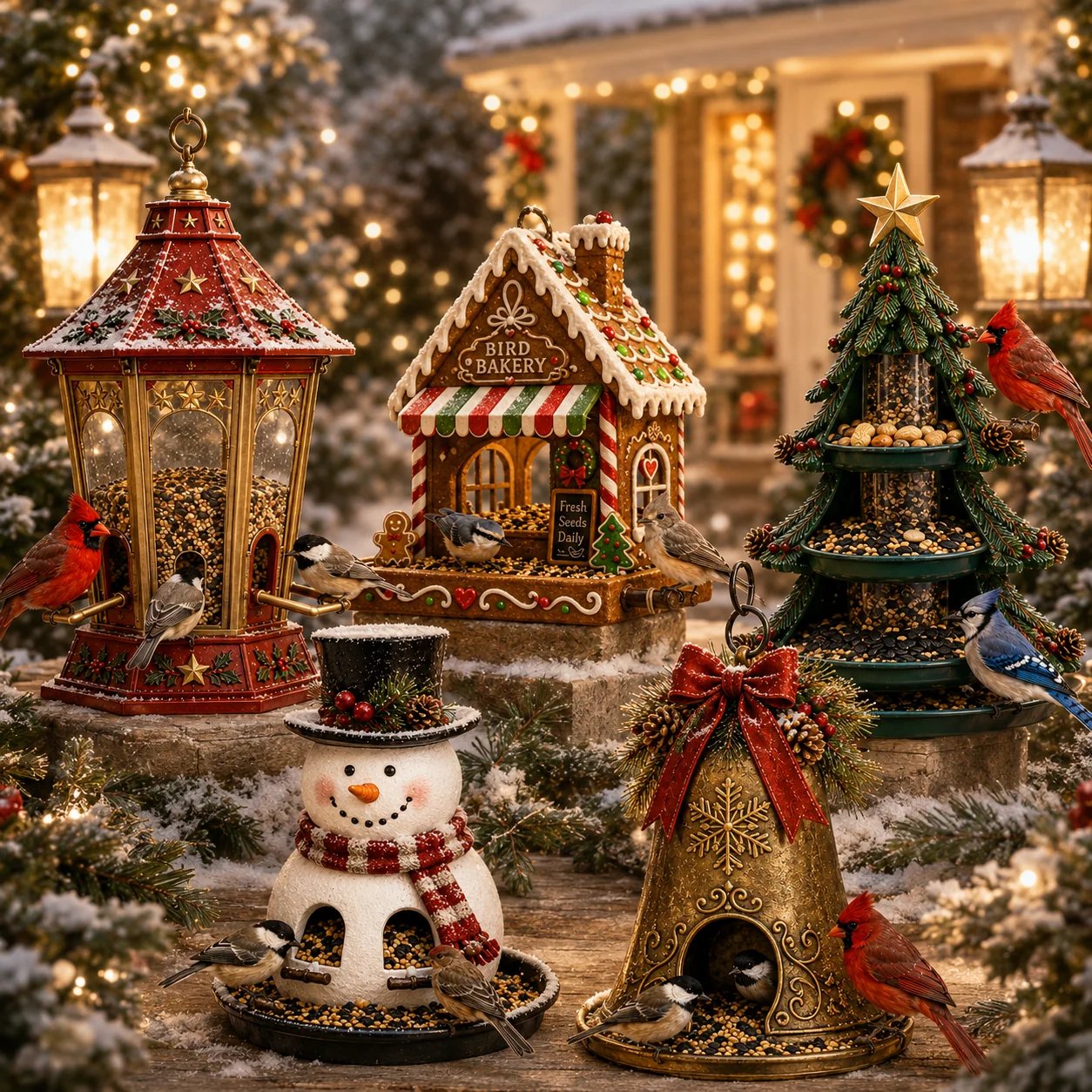 Christmas Bird Feeder Collection