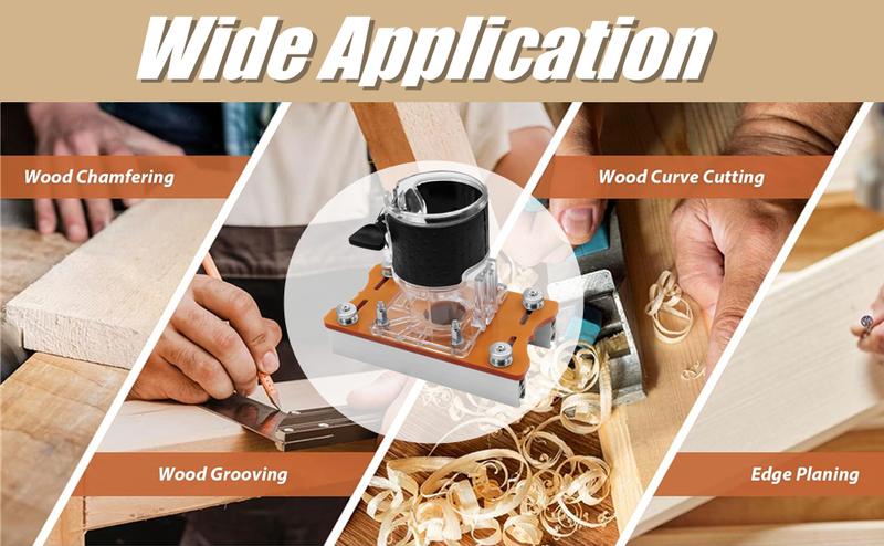 SnapFixMate 2 in 1 Invisible Fastener Slotting Bracket, Woodworking Router Base, Mortising Jig, Wood Trimmer Router Tool, Slotted Base & Fastening Bracket for 65mm Fixed Trimming Machine