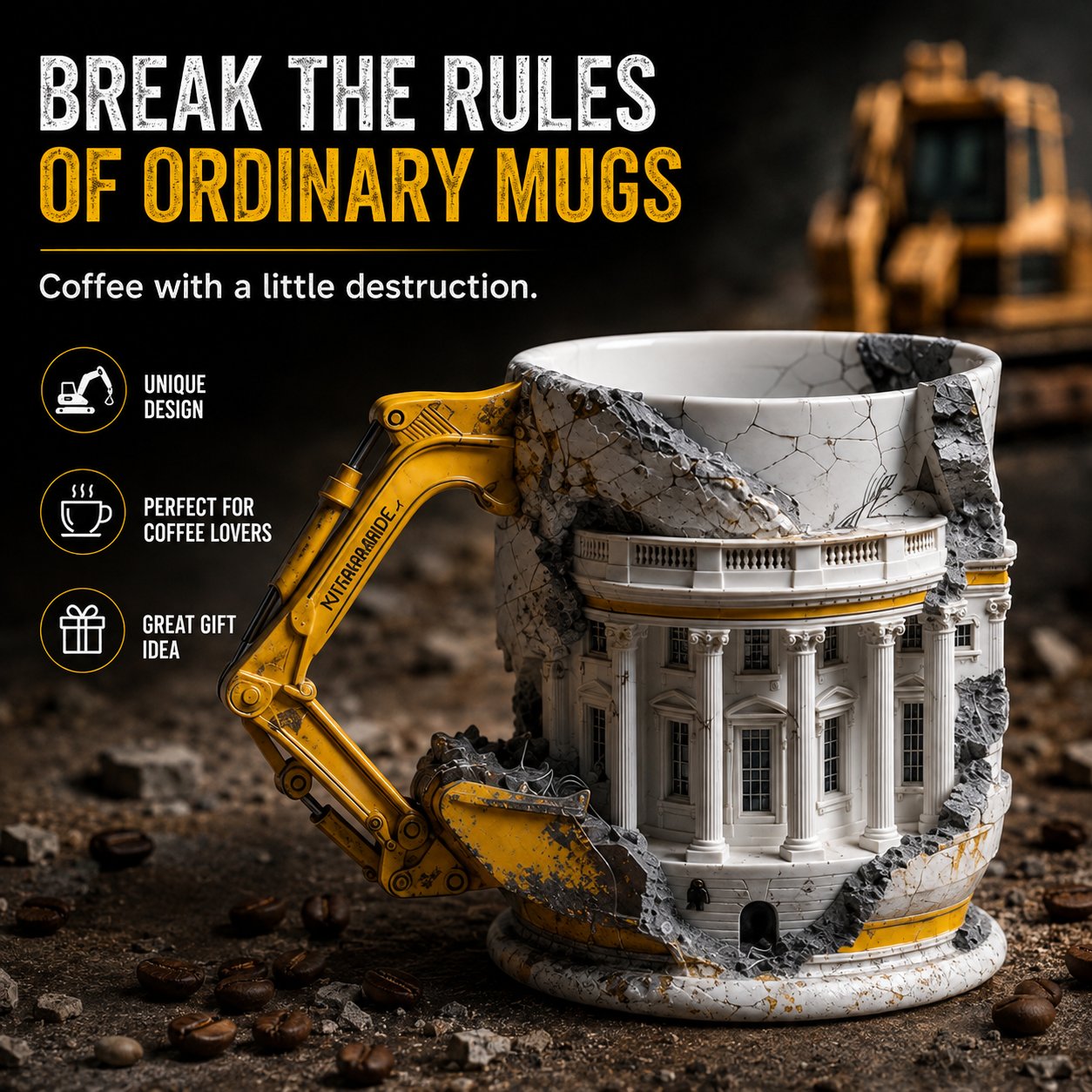 White House Excavator Mug