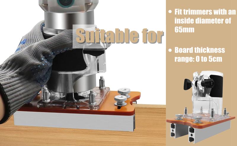 SnapFixMate 2 in 1 Invisible Fastener Slotting Bracket, Woodworking Router Base, Mortising Jig, Wood Trimmer Router Tool, Slotted Base & Fastening Bracket for 65mm Fixed Trimming Machine