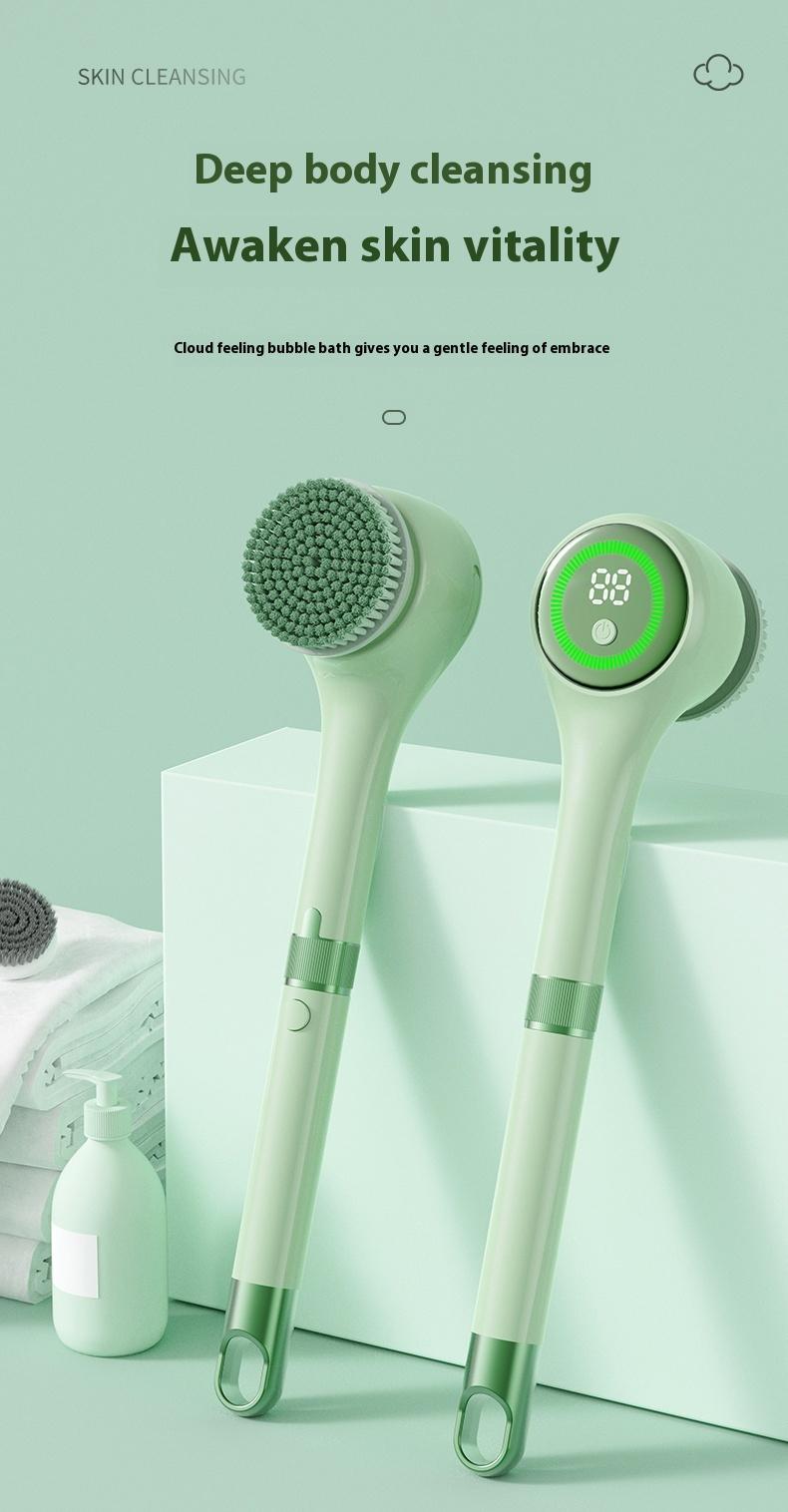 Rechargeable Motorized Electric Shower Back Scrubber - Long Handle IPX Waterproof PVC Spin Bath Brush with 5 Replaceable Heads, 3 Speed Modes, Exfoliating Massager for Adults Sensitive Skin, USB, Full Body (Shoulders, Calves Care, Great Gift Option) Rechargeable Motorized Electric Shower Back Scrubber - Long Handle IPX Waterproof PVC Spin Bath Brush with 5 Replaceable Heads, 3 Speed Modes, Exfoliating Massager for Adults Sensitive Skin, USB, Full Body (Shoulders, Calves Care, Great Gift Option)