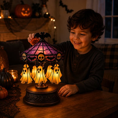 ๐ฅ Hot Sale 50% OFF ๐ Ghost Carousel Motion Night Light โ Cozy Halloween Glow๐