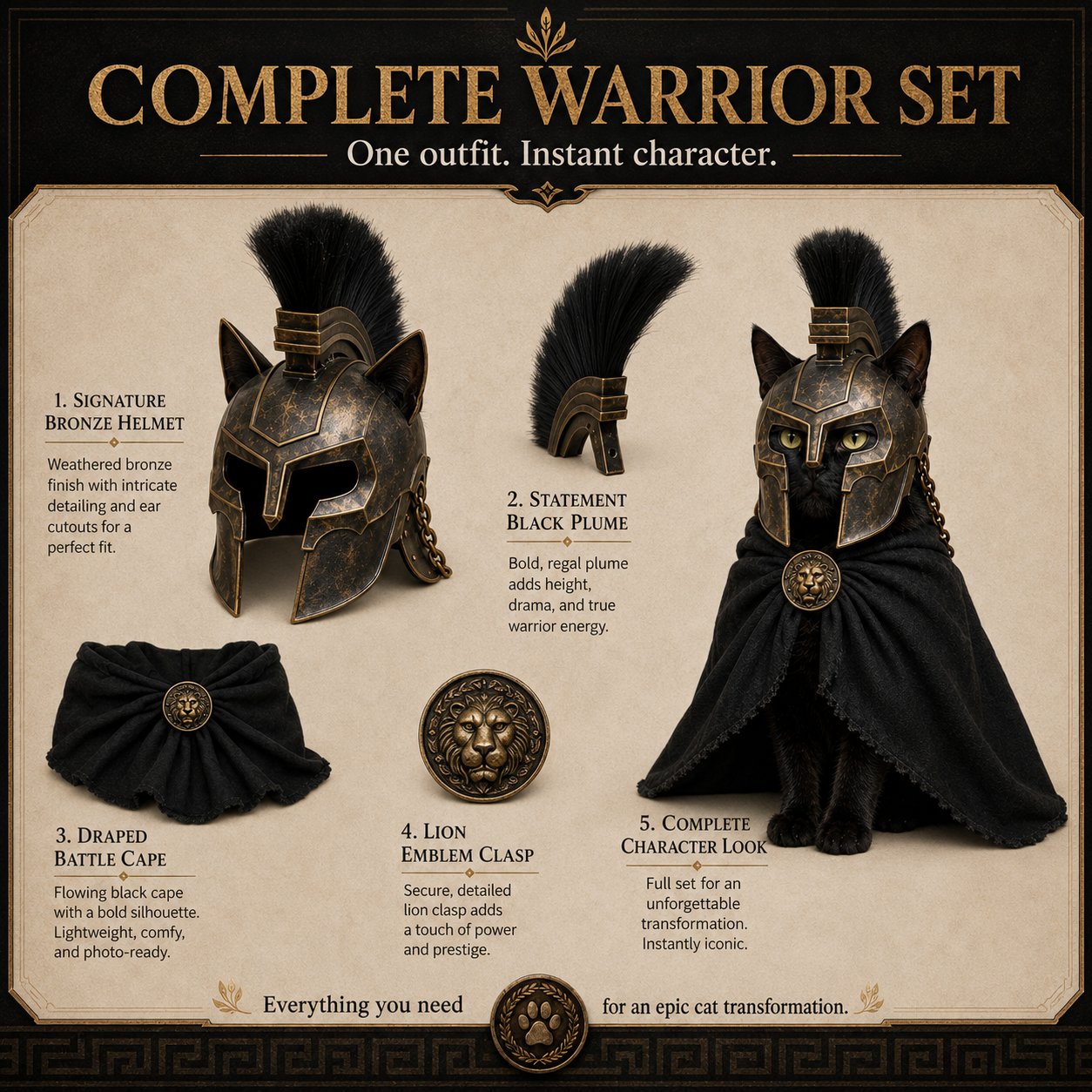 Armageddon warrior cat costume full look