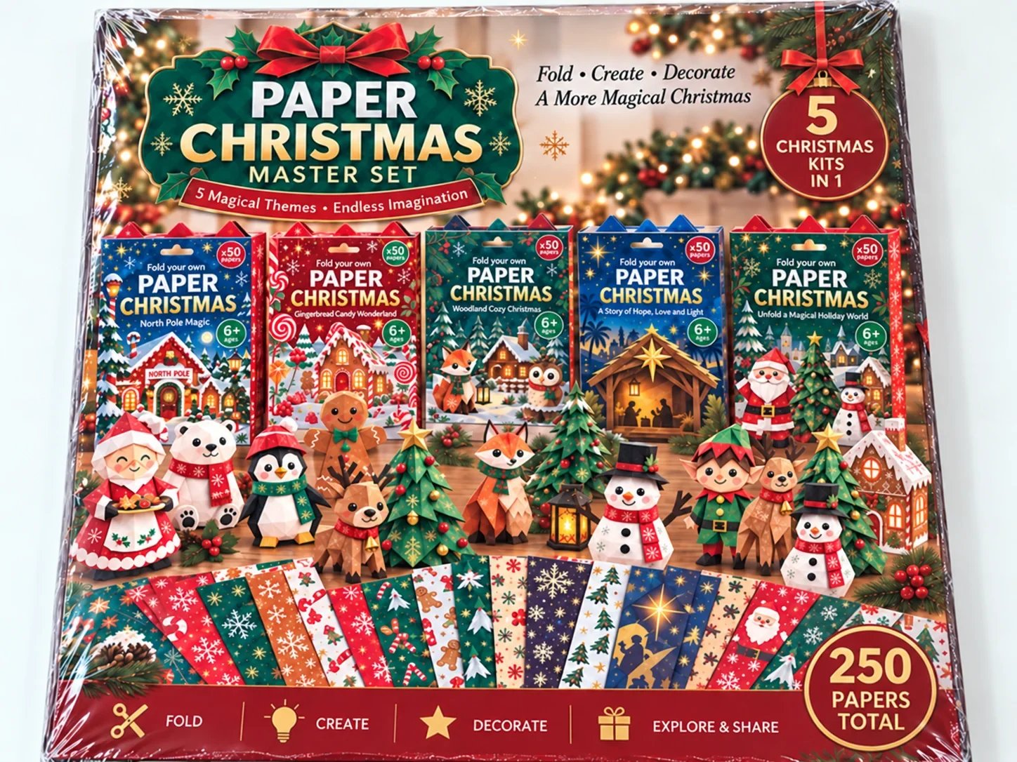 Paper Christmas Master Set with five Christmas themes and 250 papers