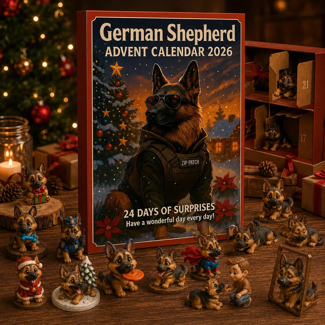 Collection of German Shepherd holiday advent surprises