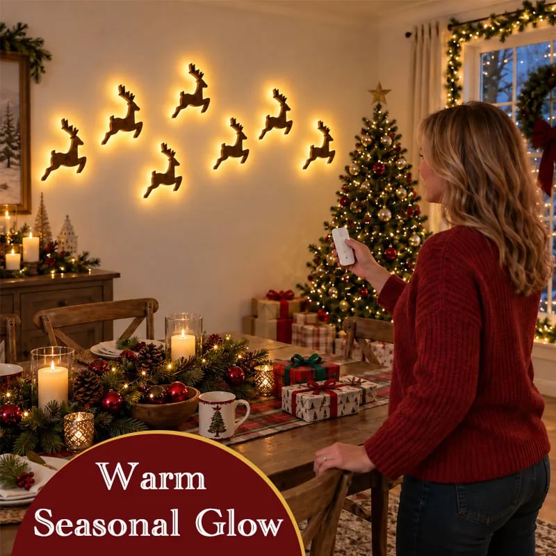 Warm glowing LED reindeer Christmas decoration