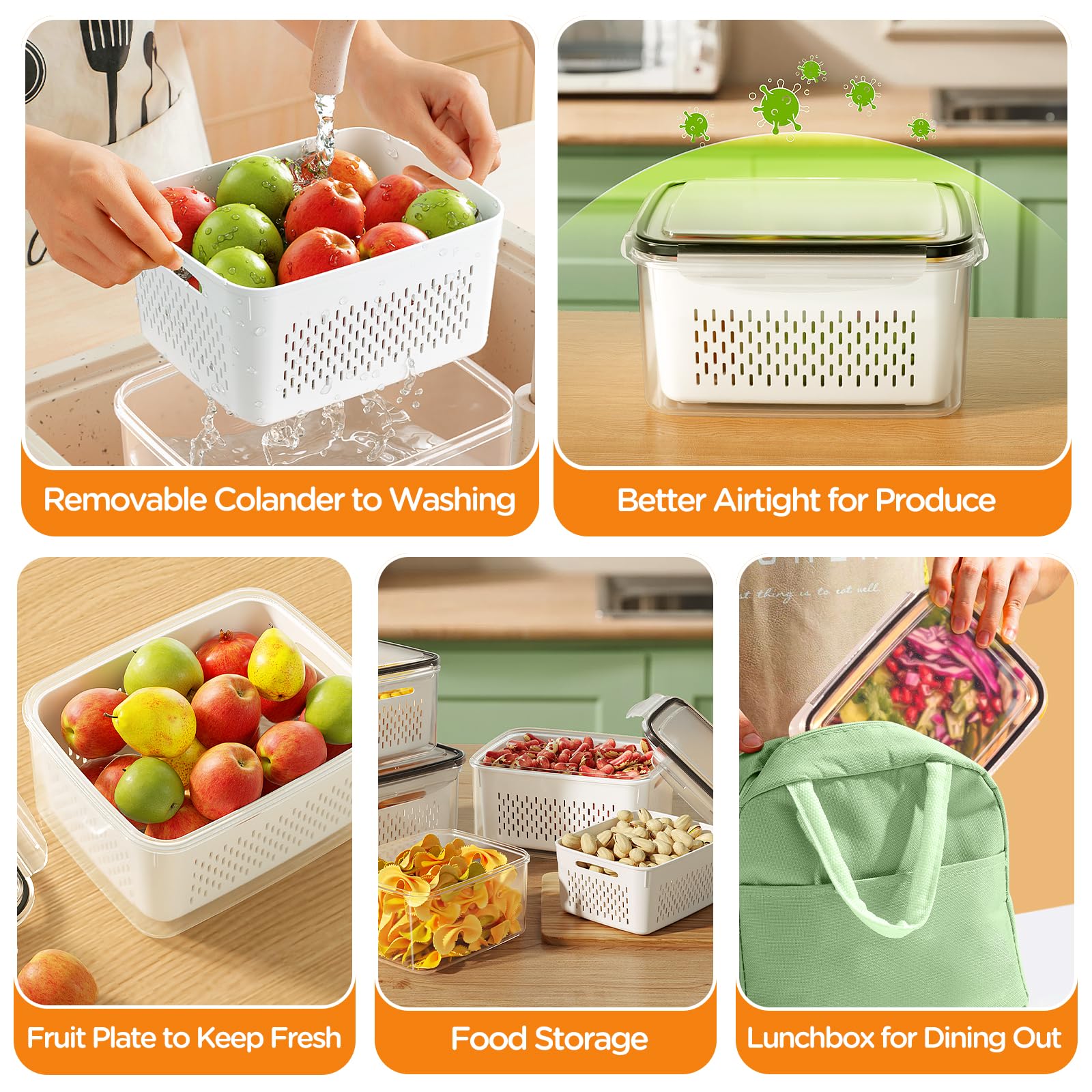 Leak proof easy to carry food storage containers