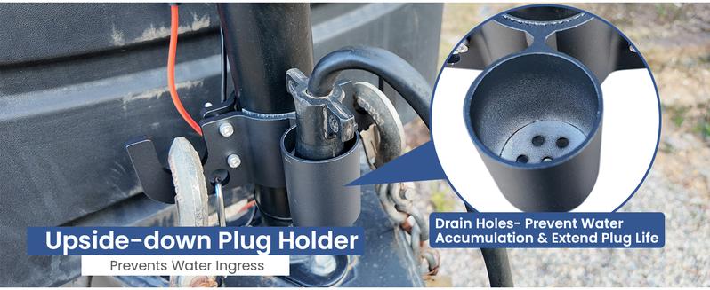 Aluminum RV Towing Chain Organizer & 7-Way Plug Holder