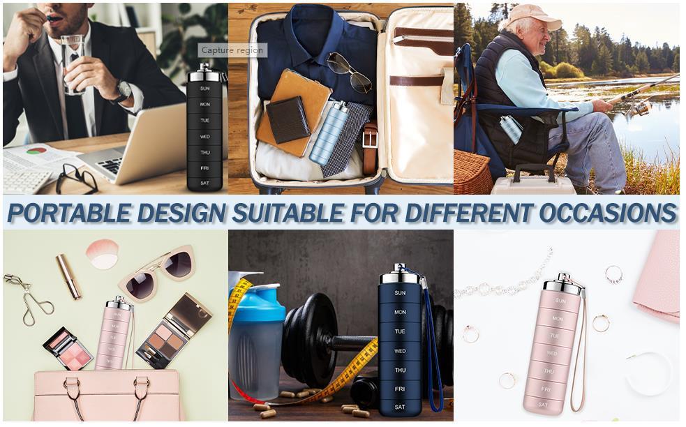 Metal Travel Pill Organizer, Portable Waterproof Weekly Pill Box, Large Aluminum Alloy Container, BPA Free 7 Day Daily Medicine Organizer Holder for Vitamin, Fish Oil, Supplement Storage box