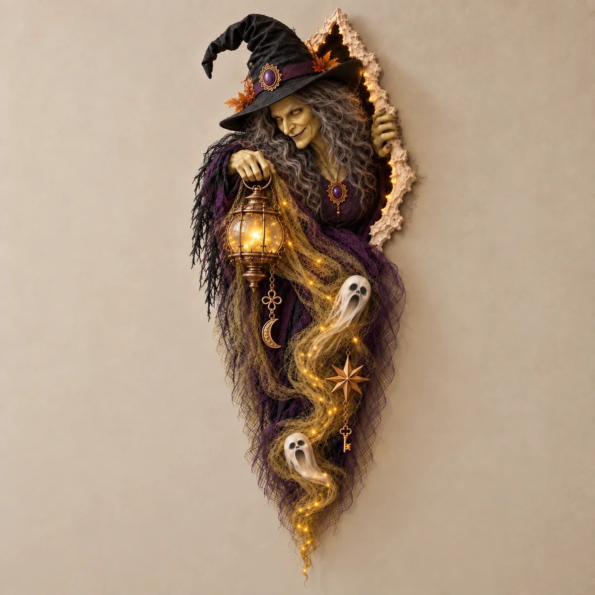 Full view of the Enchanted Witch Wall Light