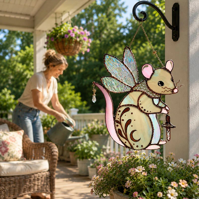 Fairy mouse and friend suncatcher full display