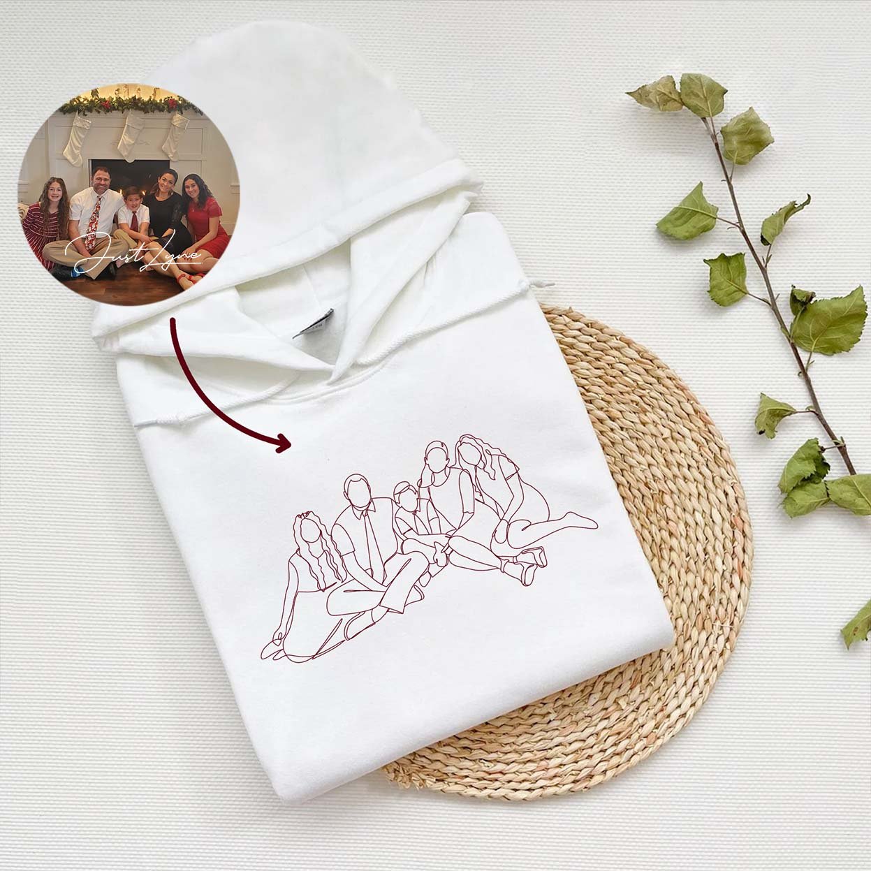 Language Lettering Embroidery Hoodie