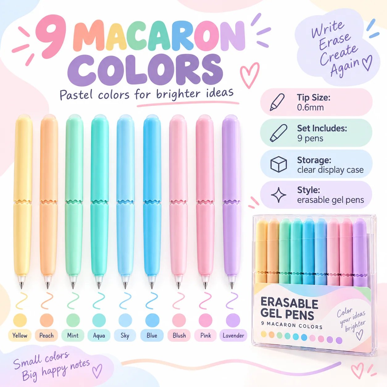 Erasable gel pen writing