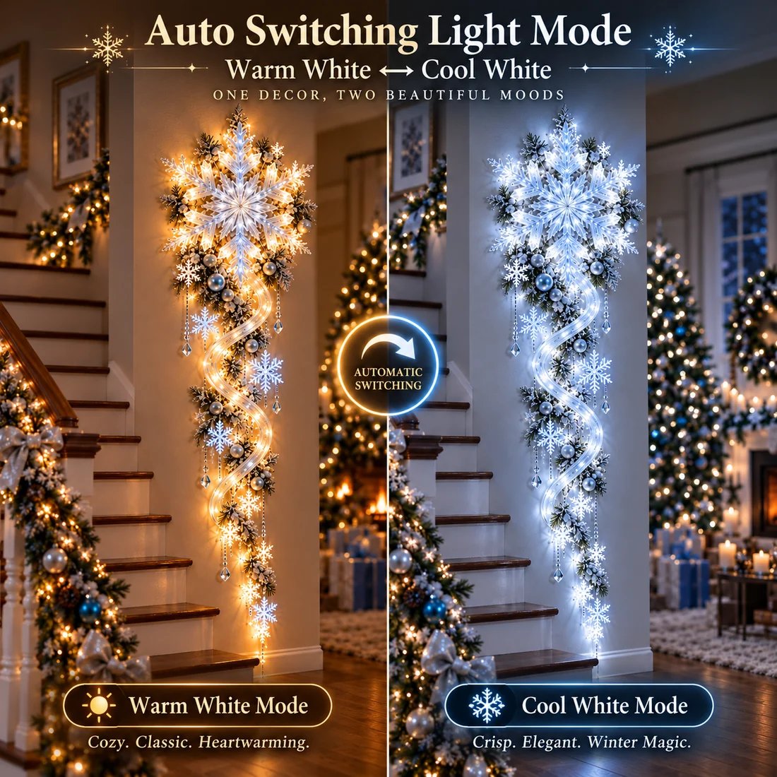 Cool white winter wall decoration