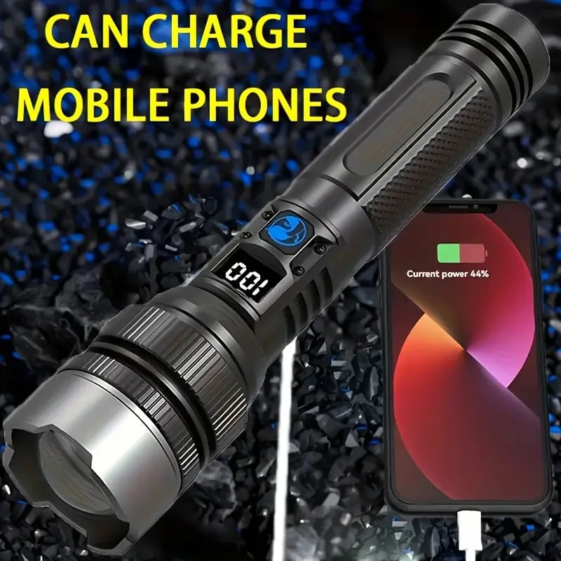 1 2pcs powerful     rechargeable led flashlight     high brightness flashlight usb rechargeable built in battery handheld flashlight suitable for emergency   hiking camping camping equipment 2