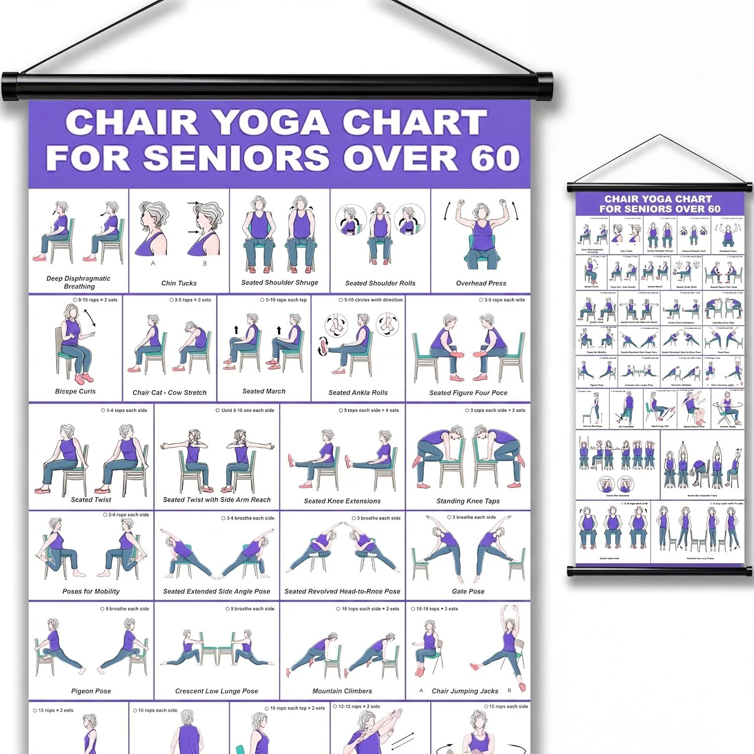 Large print chair exercise chart