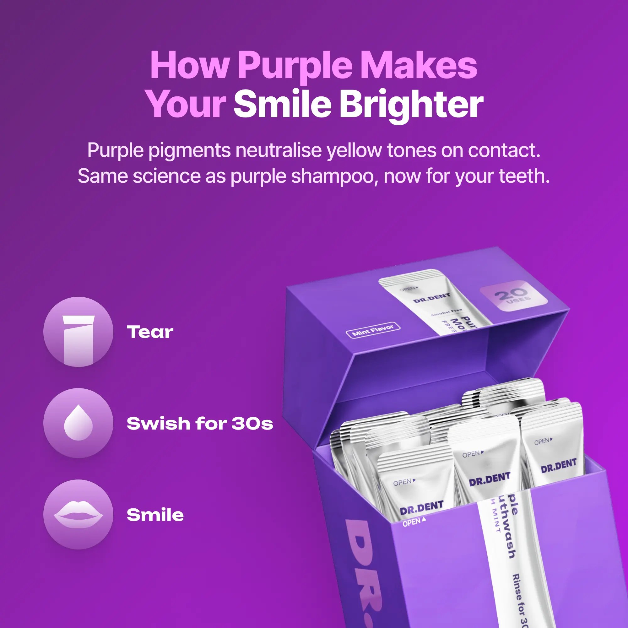 Purple mouthwash oral care set Purple mouthwash oral care set