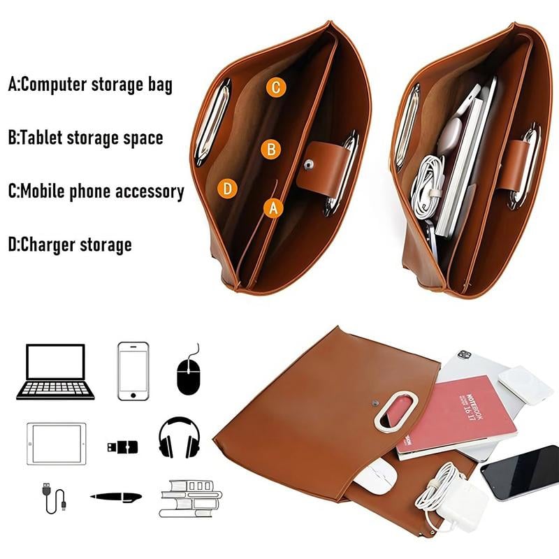 Oceantree 2PCS Laptop Bag for Women Handbag, Waterproof Leather 14-16In for Laptops and iPad Cases Macbook Cases, Work Tote Bag Briefcase Laptop purse
