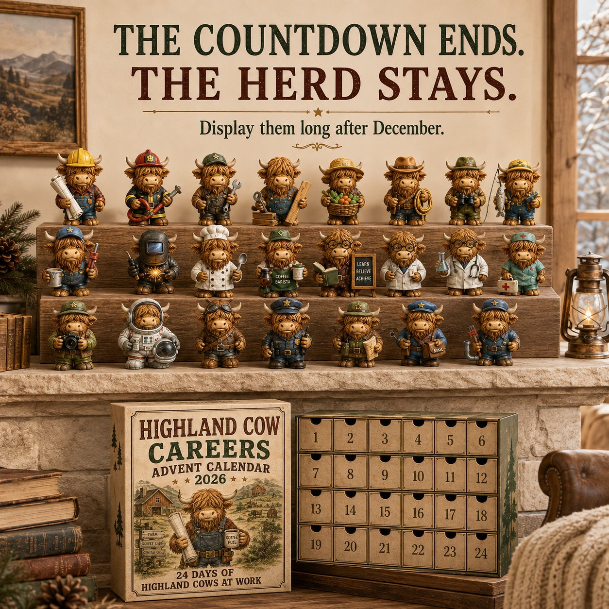 Highland Cow career collection displayed after the countdown