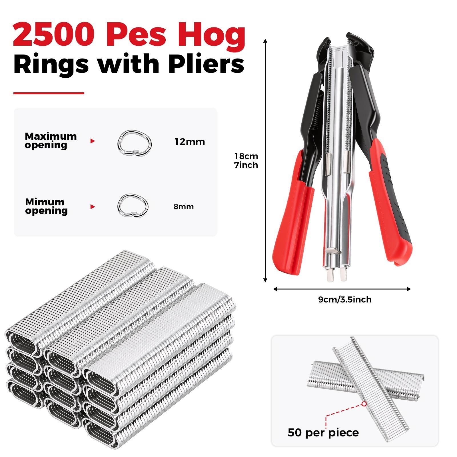 Hog ring pliers listed opening and size information