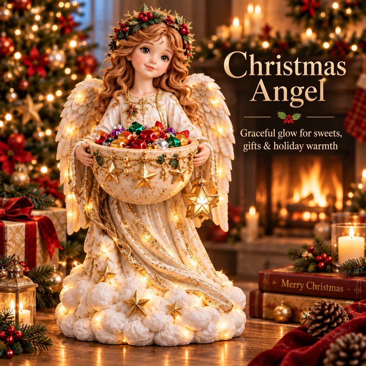 Christmas Angel Blessing candy bowl
