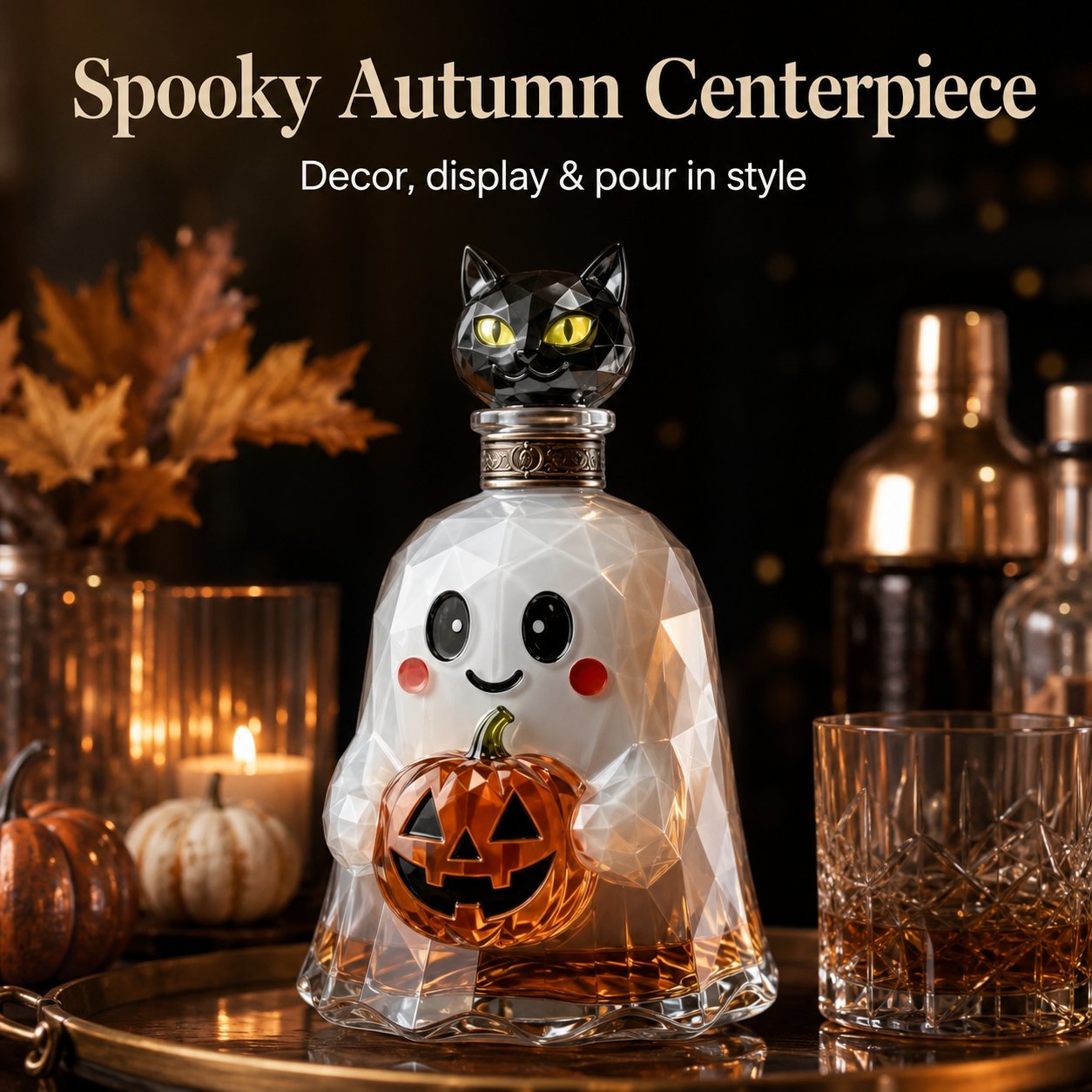 Ghost pumpkin glass decanter clear glass craftsmanship for drinks