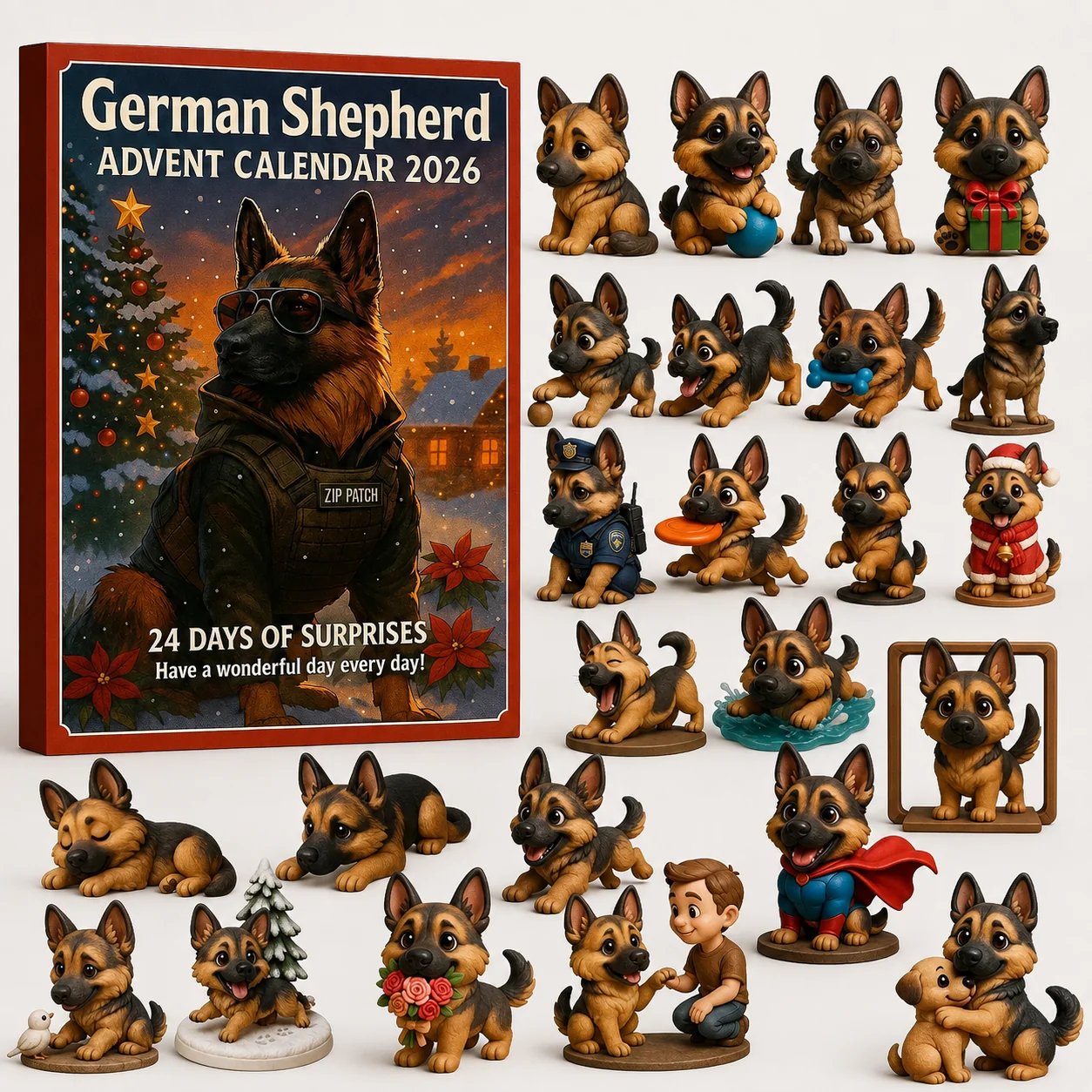 German Shepherd advent calendar holiday gift