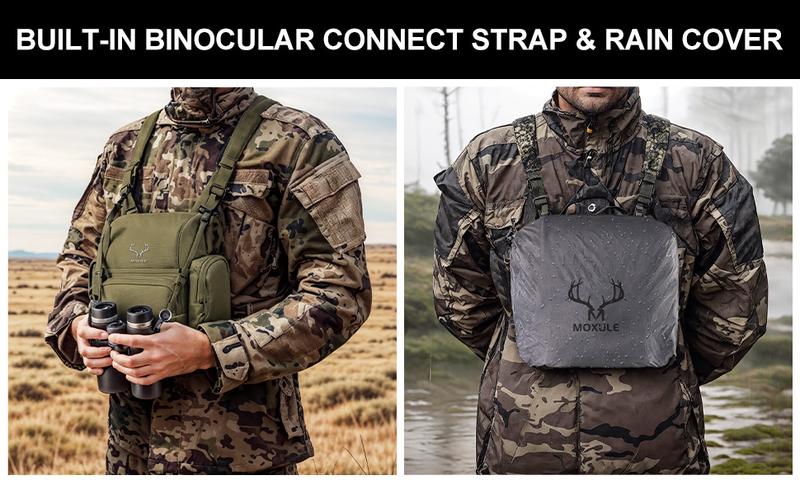 Binocular Harness Chest Pack: Waterproof Bino Case with Rangefinder Pocket for Hunting Birdwatching and Hiking