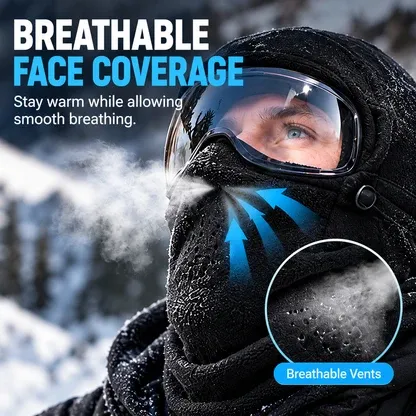 Balaclava face panel with breathing vent design