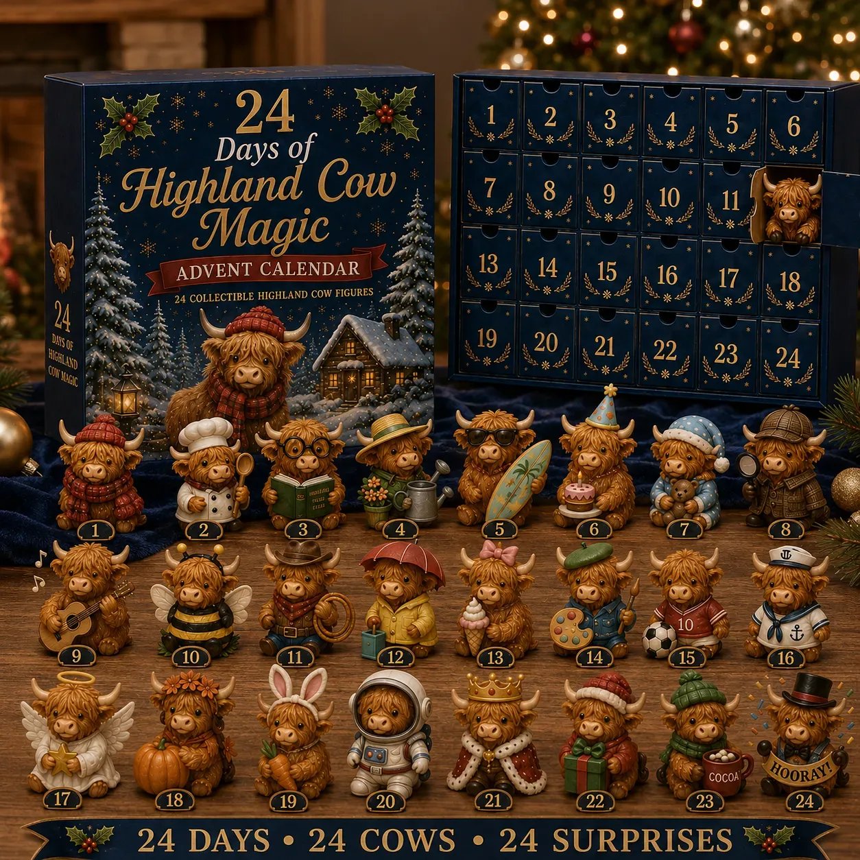 Highland Cow Advent Calendar product presentation