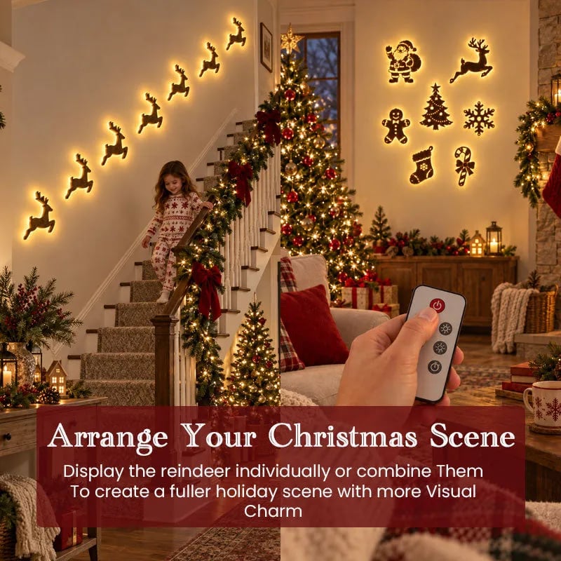 Reindeer Christmas wall decoration arrangement