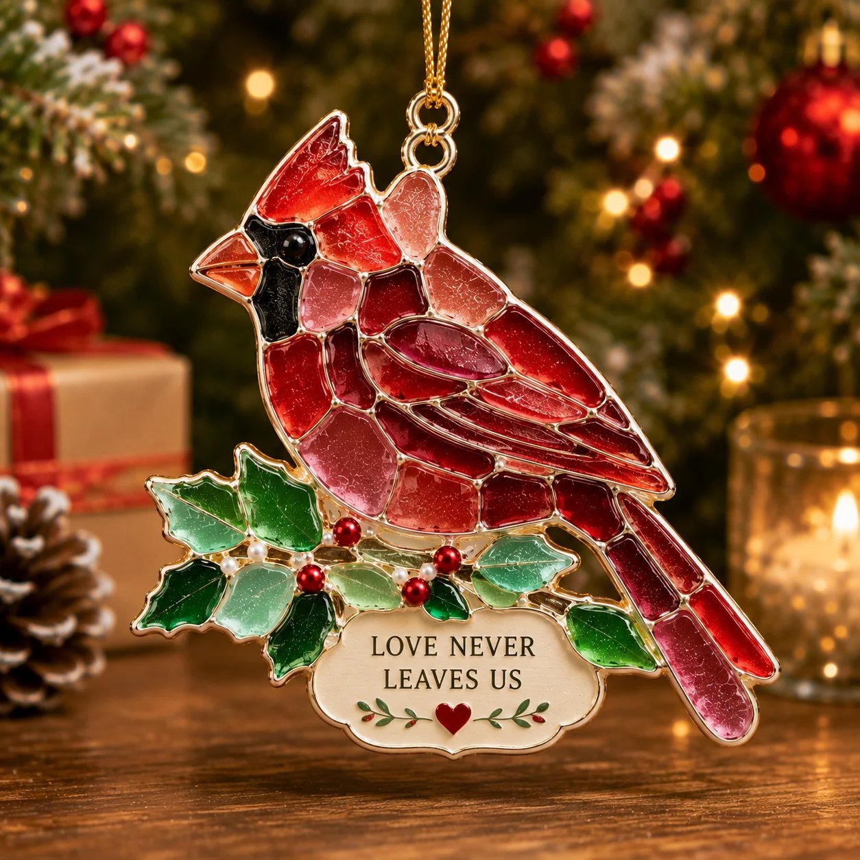 Cardinal ornament - Love Never Leaves Us